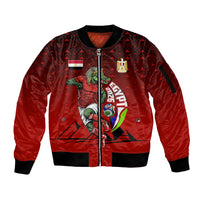 Personalized Egypt Soccer Crocodile Mascot Sleeve Zip Bomber Jacket Egyptian Pyramid Football Cultural Graphic Art