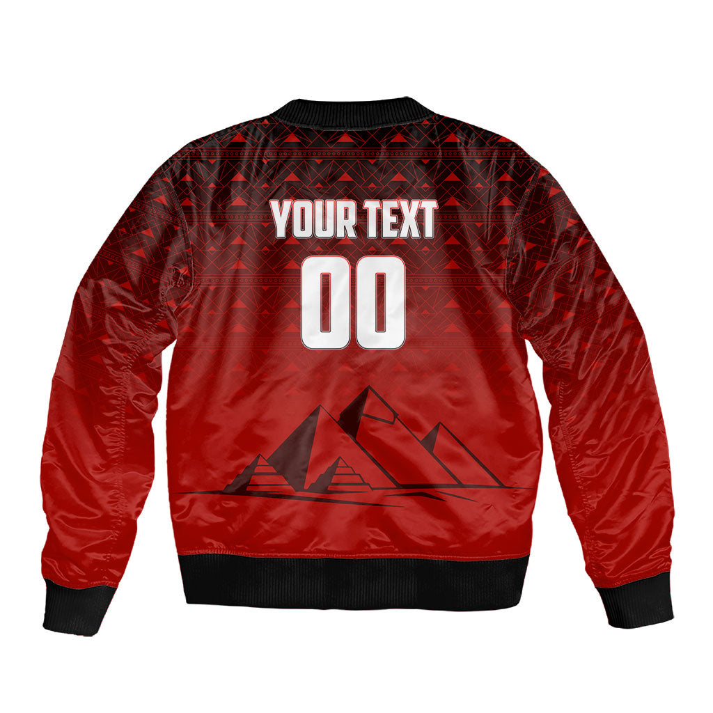 Personalized Egypt Soccer Crocodile Mascot Sleeve Zip Bomber Jacket Egyptian Pyramid Football Cultural Graphic Art