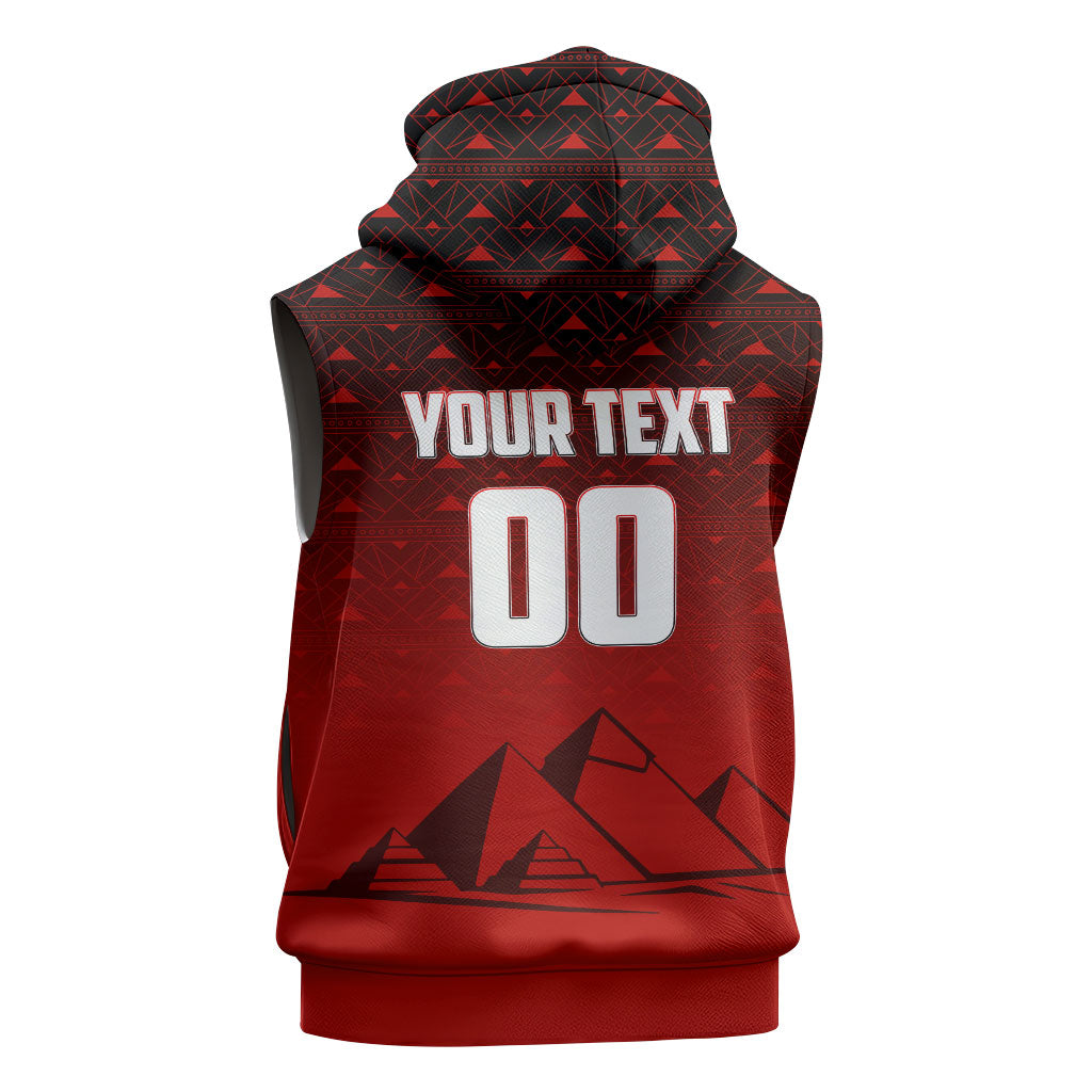 Personalized Egypt Soccer Crocodile Mascot Sleeveless Hoodie Egyptian Pyramid Football Cultural Graphic Art