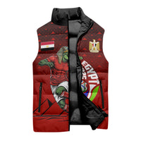 Personalized Egypt Soccer Crocodile Mascot Sleeveless Puffer Jacket Egyptian Pyramid Football Cultural Graphic Art