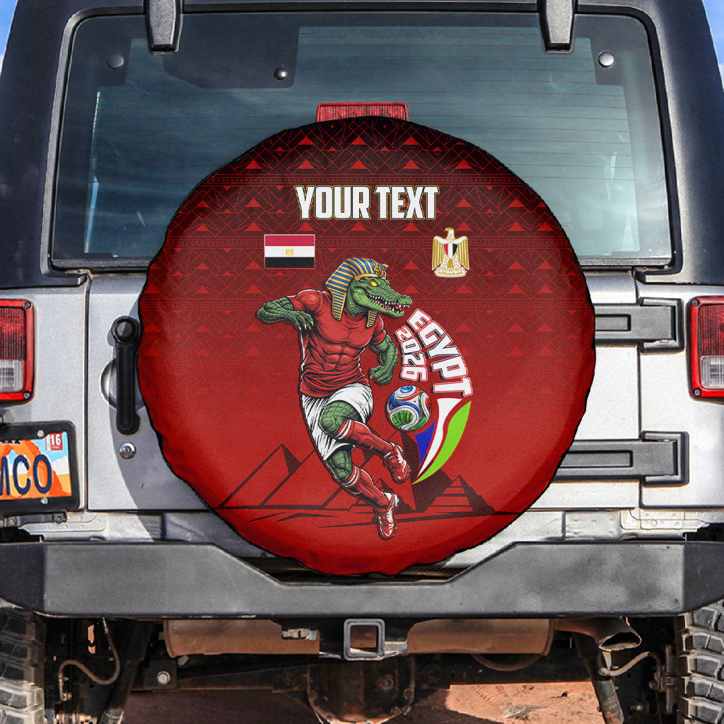 Personalized Egypt Soccer Crocodile Mascot Spare Tire Cover Egyptian Pyramid Football Cultural Graphic Art