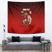Personalized Egypt Soccer Crocodile Mascot Tapestry Egyptian Pyramid Football Cultural Graphic Art
