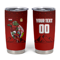 Personalized Egypt Soccer Crocodile Mascot Tumbler Cup Egyptian Pyramid Football Cultural Graphic Art