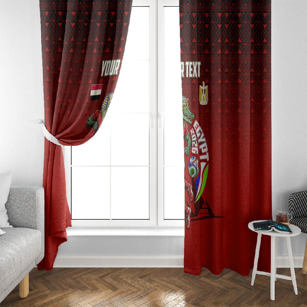 Personalized Egypt Soccer Crocodile Mascot Window Curtain Egyptian Pyramid Football Cultural Graphic Art