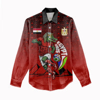 Personalized Egypt Soccer Crocodile Mascot Women Casual Shirt Egyptian Pyramid Football Cultural Graphic Art