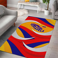 Venezuela Area Rug with Yellow Red Blue Flag Stripe Wave Spirit