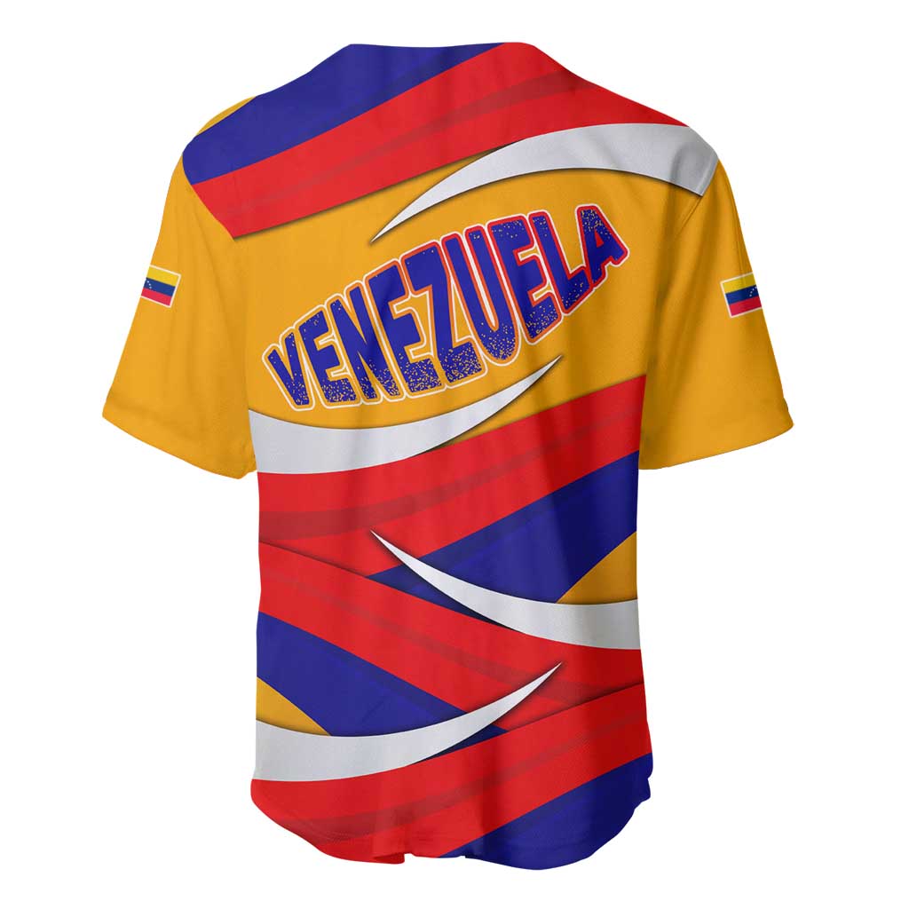 Venezuela Baseball Jersey with Yellow Red Blue Flag Stripe Wave Spirit