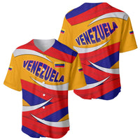 Venezuela Baseball Jersey with Yellow Red Blue Flag Stripe Wave Spirit