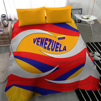 Venezuela Bedding Set with Yellow Red Blue Flag Stripe Wave Spirit