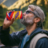 Venezuela 4 in 1 Can Cooler Tumbler with Yellow Red Blue Flag Stripe Wave Spirit