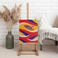 Venezuela Canvas Wall Art with Yellow Red Blue Flag Stripe Wave Spirit