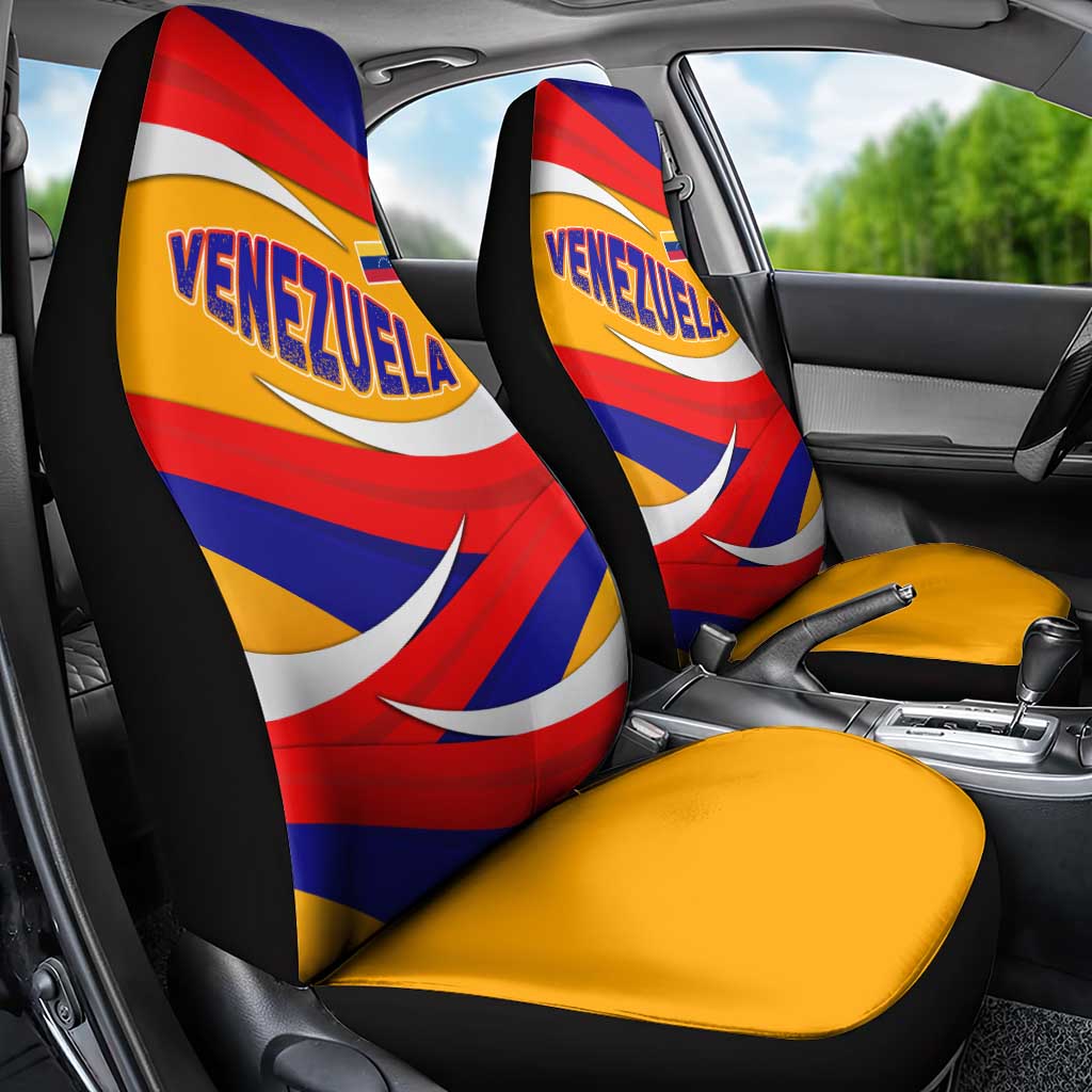 Venezuela Car Seat Cover with Yellow Red Blue Flag Stripe Wave Spirit