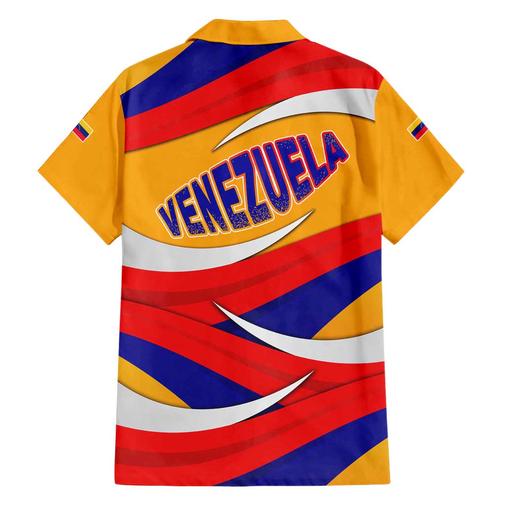 Venezuela Family Matching Off Shoulder Maxi Dress and Hawaiian Shirt with Yellow Red Blue Flag Stripe Wave Spirit