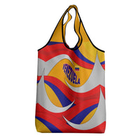 Venezuela Grocery Bag with Yellow Red Blue Flag Stripe Wave Spirit