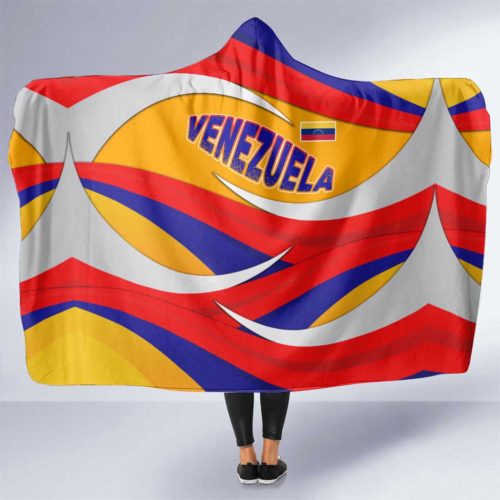 Venezuela Hooded Blanket with Yellow Red Blue Flag Stripe Wave Spirit