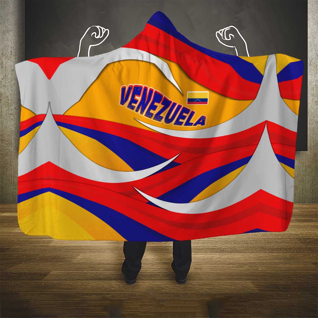Venezuela Hooded Blanket with Yellow Red Blue Flag Stripe Wave Spirit