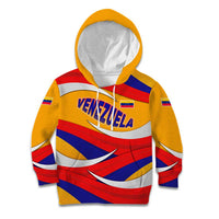 Venezuela Kid Hoodie with Yellow Red Blue Flag Stripe Wave Spirit
