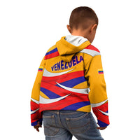 Venezuela Kid Hoodie with Yellow Red Blue Flag Stripe Wave Spirit