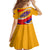 Venezuela Kid Short Sleeve Dress with Yellow Red Blue Flag Stripe Wave Spirit