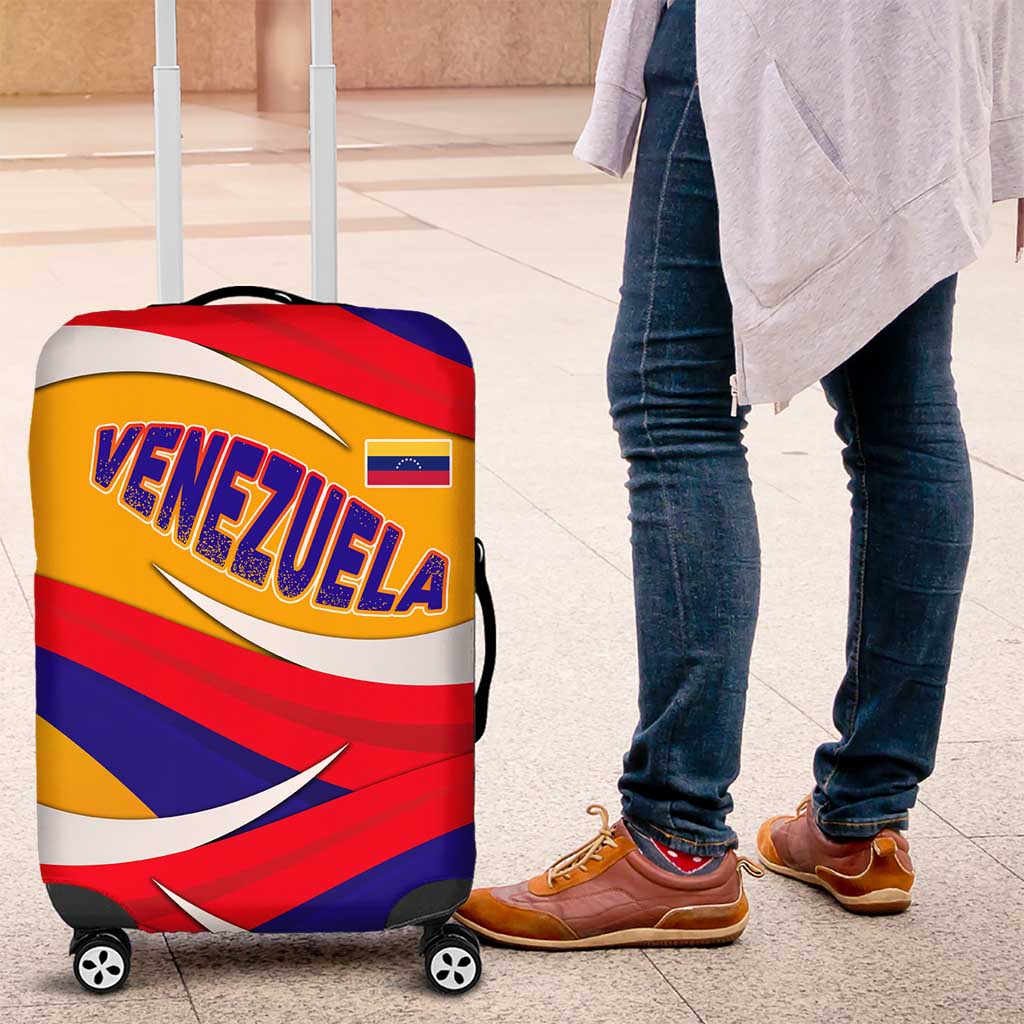 Venezuela Luggage Cover with Yellow Red Blue Flag Stripe Wave Spirit