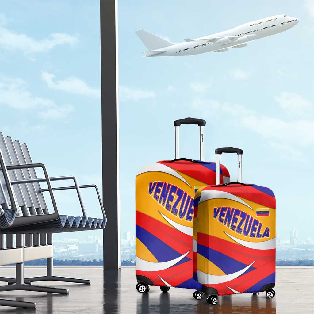 Venezuela Luggage Cover with Yellow Red Blue Flag Stripe Wave Spirit