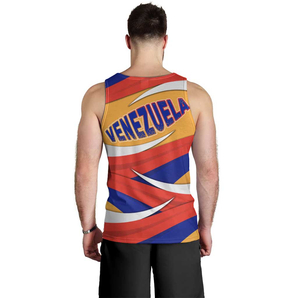 Venezuela Men Tank Top with Yellow Red Blue Flag Stripe Wave Spirit