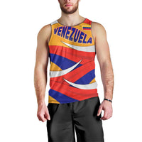 Venezuela Men Tank Top with Yellow Red Blue Flag Stripe Wave Spirit