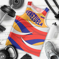 Venezuela Men Tank Top with Yellow Red Blue Flag Stripe Wave Spirit