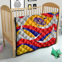 Venezuela Quilt with Yellow Red Blue Flag Stripe Wave Spirit