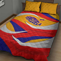 Venezuela Quilt Bed Set with Yellow Red Blue Flag Stripe Wave Spirit