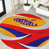 Venezuela Round Carpet with Yellow Red Blue Flag Stripe Wave Spirit
