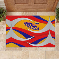 Venezuela Rubber Doormat with Yellow Red Blue Flag Stripe Wave Spirit