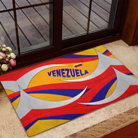 Venezuela Rubber Doormat with Yellow Red Blue Flag Stripe Wave Spirit