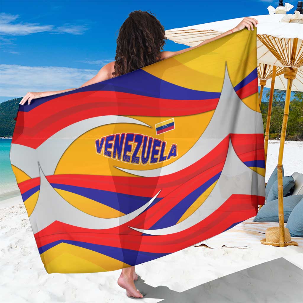 Venezuela Sarong with Yellow Red Blue Flag Stripe Wave Spirit