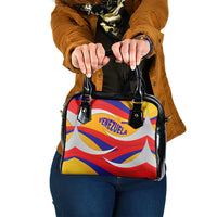 Venezuela Shoulder Handbag with Yellow Red Blue Flag Stripe Wave Spirit