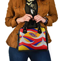 Venezuela Shoulder Handbag with Yellow Red Blue Flag Stripe Wave Spirit
