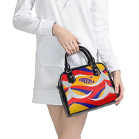 Venezuela Shoulder Handbag with Yellow Red Blue Flag Stripe Wave Spirit