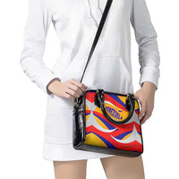 Venezuela Shoulder Handbag with Yellow Red Blue Flag Stripe Wave Spirit