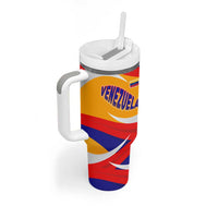 Venezuela Tumbler With Handle with Yellow Red Blue Flag Stripe Wave Spirit