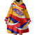 Venezuela Wearable Blanket Hoodie with Yellow Red Blue Flag Stripe Wave Spirit
