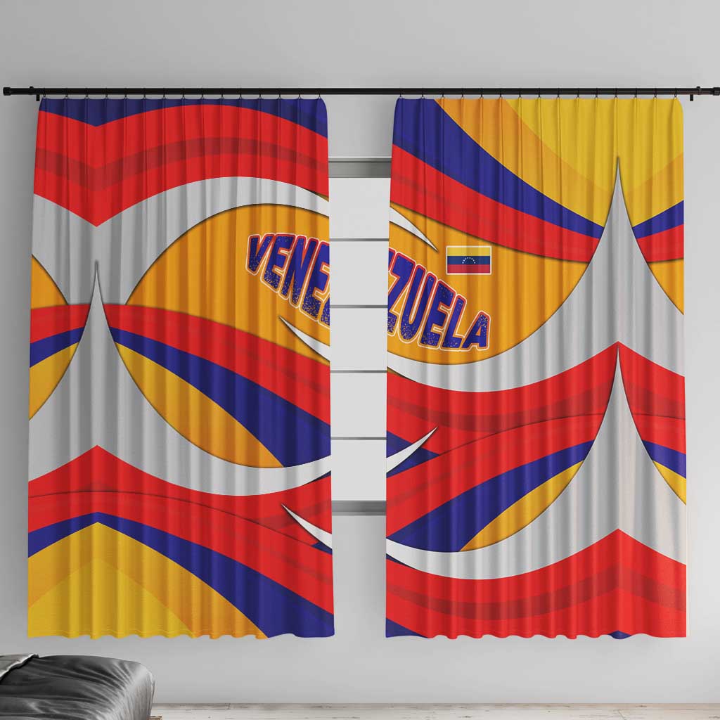 Venezuela Window Curtain with Yellow Red Blue Flag Stripe Wave Spirit