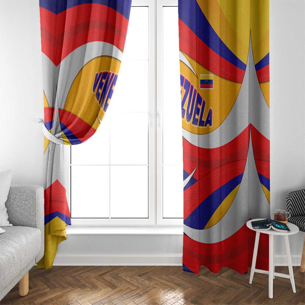 Venezuela Window Curtain with Yellow Red Blue Flag Stripe Wave Spirit