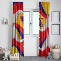 Venezuela Window Curtain with Yellow Red Blue Flag Stripe Wave Spirit