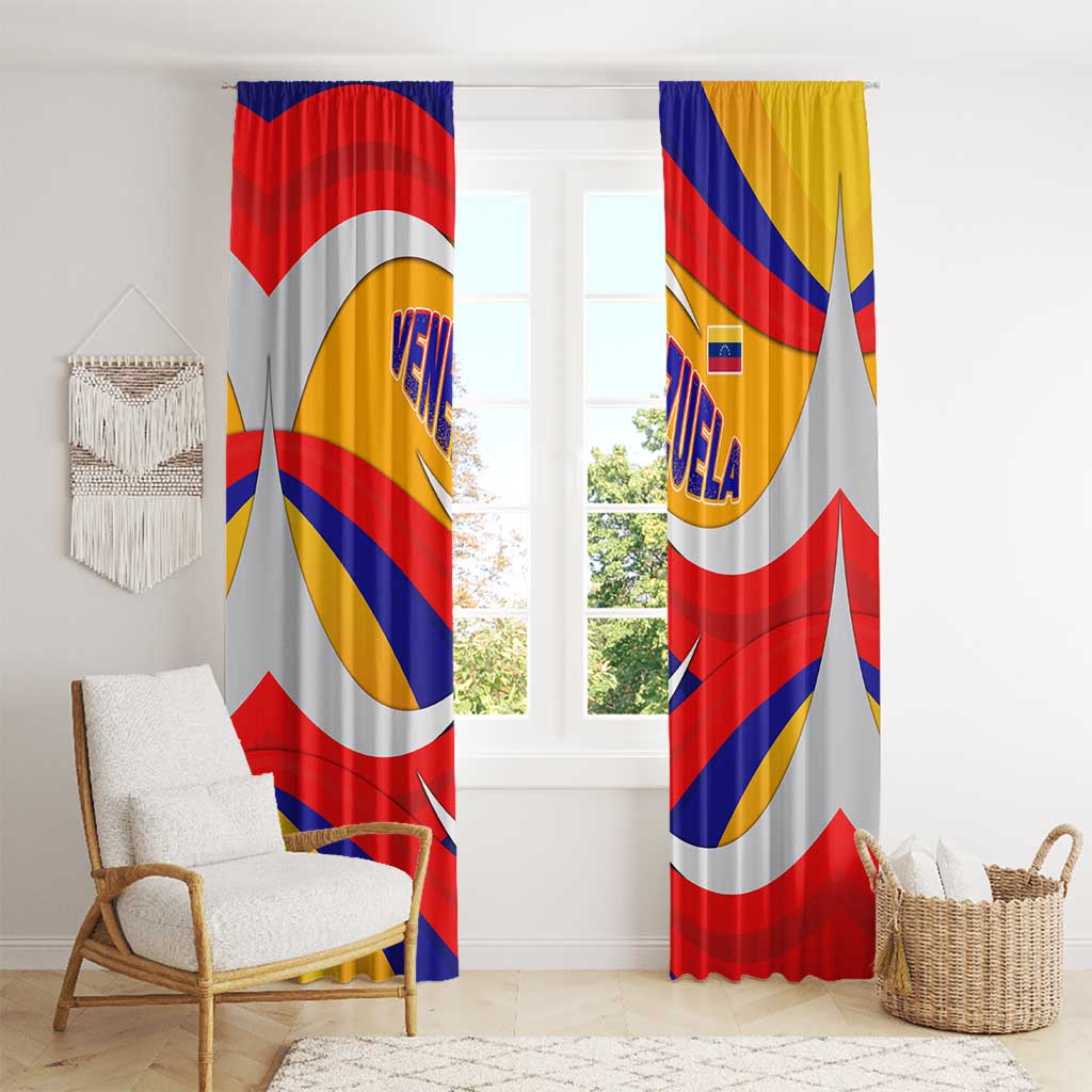 Venezuela Window Curtain with Yellow Red Blue Flag Stripe Wave Spirit