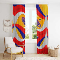 Venezuela Window Curtain with Yellow Red Blue Flag Stripe Wave Spirit