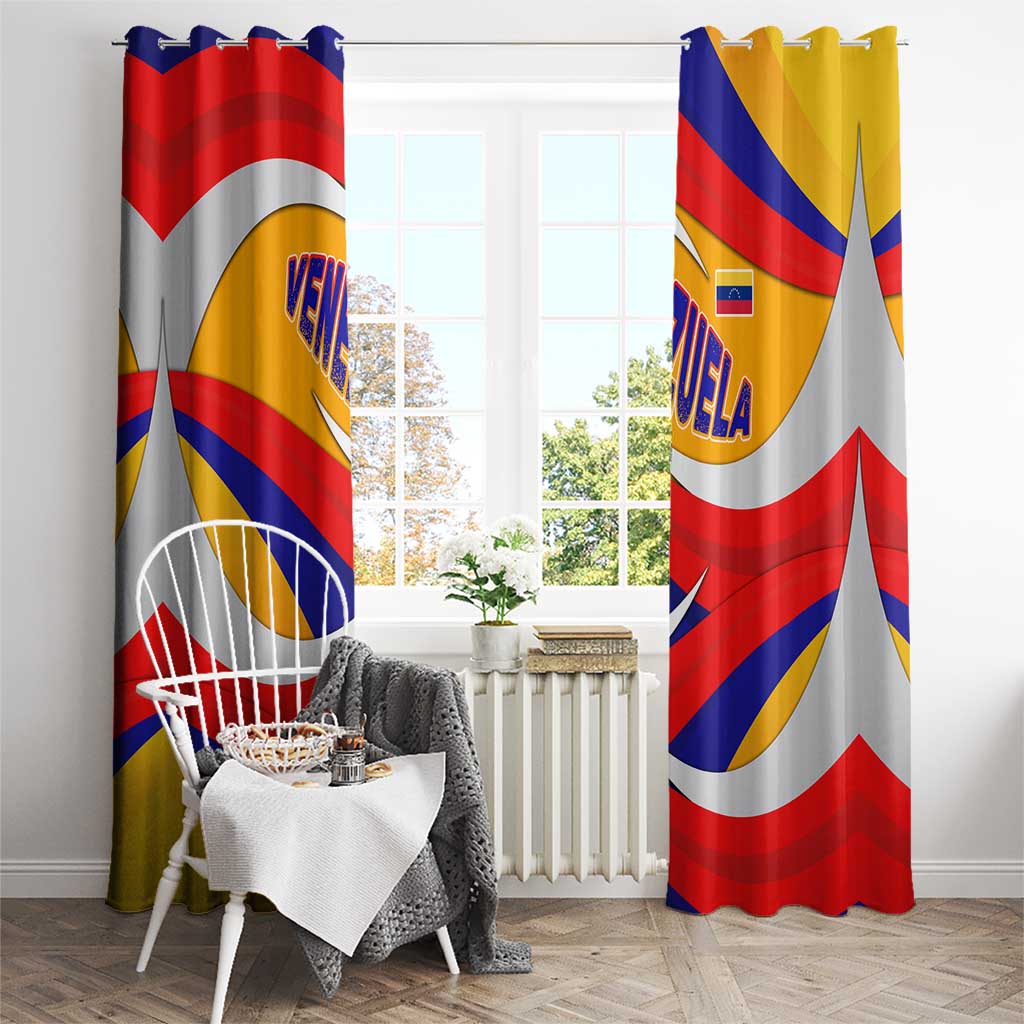 Venezuela Window Curtain with Yellow Red Blue Flag Stripe Wave Spirit
