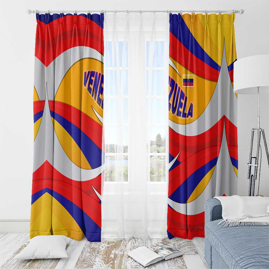 Venezuela Window Curtain with Yellow Red Blue Flag Stripe Wave Spirit