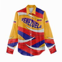 Venezuela Women Casual Shirt with Yellow Red Blue Flag Stripe Wave Spirit