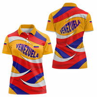 Venezuela Women Polo Shirt with Yellow Red Blue Flag Stripe Wave Spirit