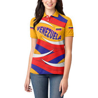Venezuela Women Polo Shirt with Yellow Red Blue Flag Stripe Wave Spirit